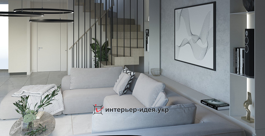 Кухня-вітальня «Світле майбутнє» в стилі мінімалізм