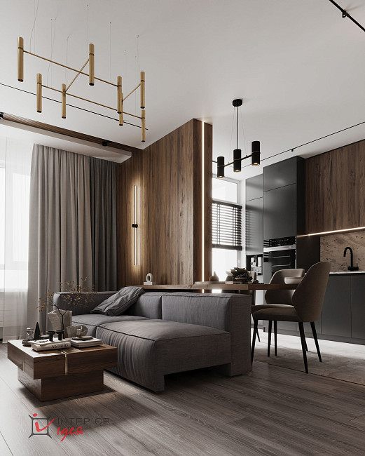 Сучасний інтер'єр квартири для щасливої пари