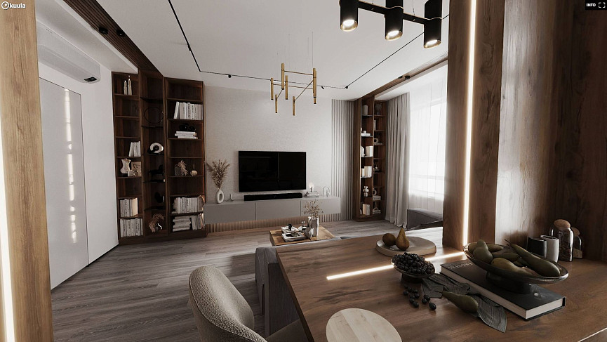 Сучасний інтер'єр квартири для щасливої пари