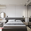 Сучасний мінімалізм в спальні 14 м2 з терасою