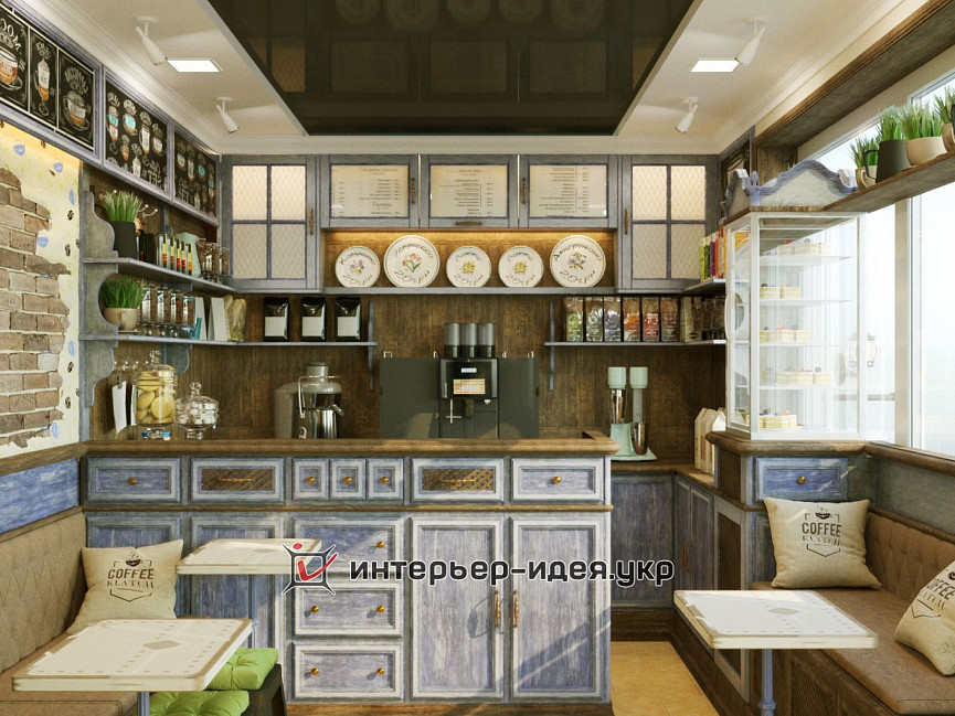 Кафе Coffee Clatch в центрі Черкас. Візуалізація проекту.