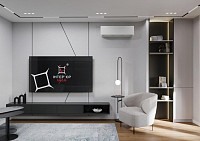 Сучасний мінімалізм в кухні-студії 28 м2,з балконом. Дизайн КУХНІ-СТУДІЇ