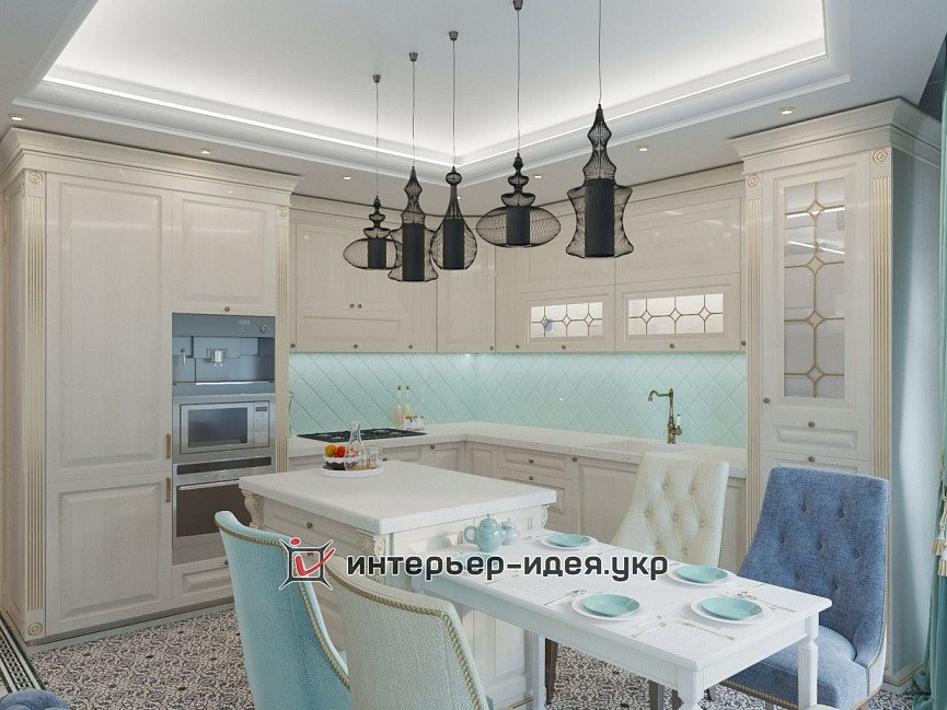Дизайн студії в класиці з нотками сходу