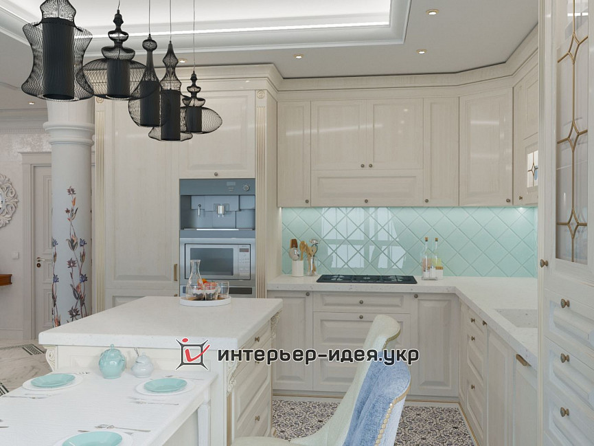 Дизайн студії в класиці з нотками сходу