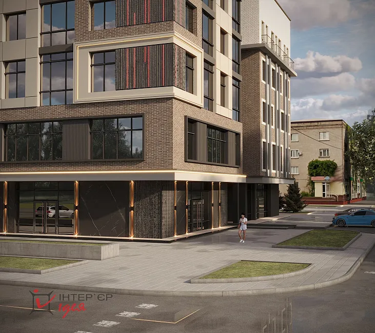 Дизайн фасаду багатоповерхівки в центрі Черкас