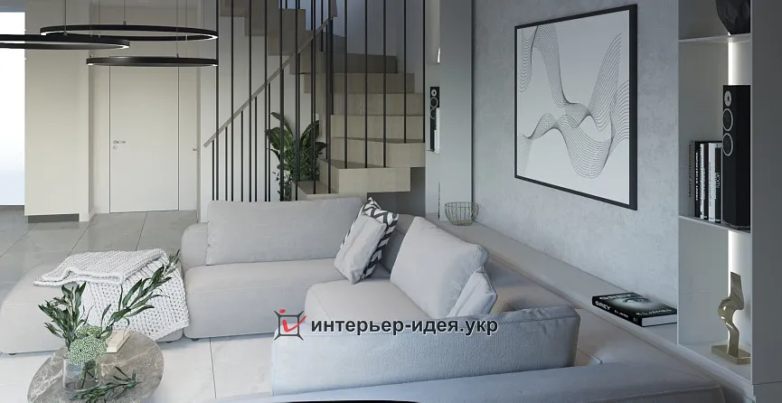 Кухня-вітальня «Світле майбутнє» в стилі мінімалізм