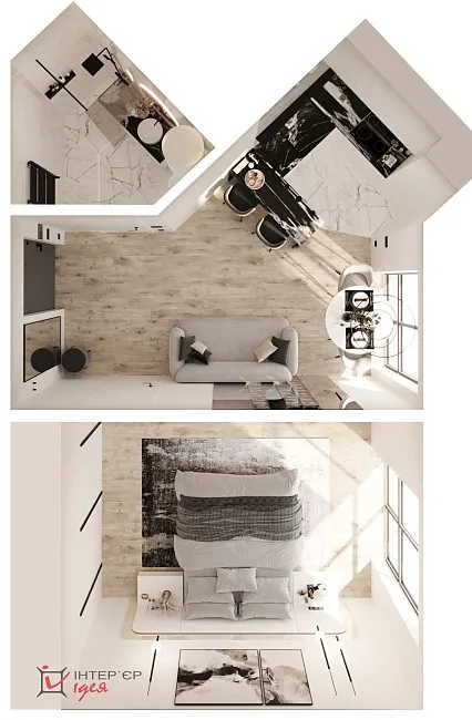 Стильна сучасна квартира площею 41 м²