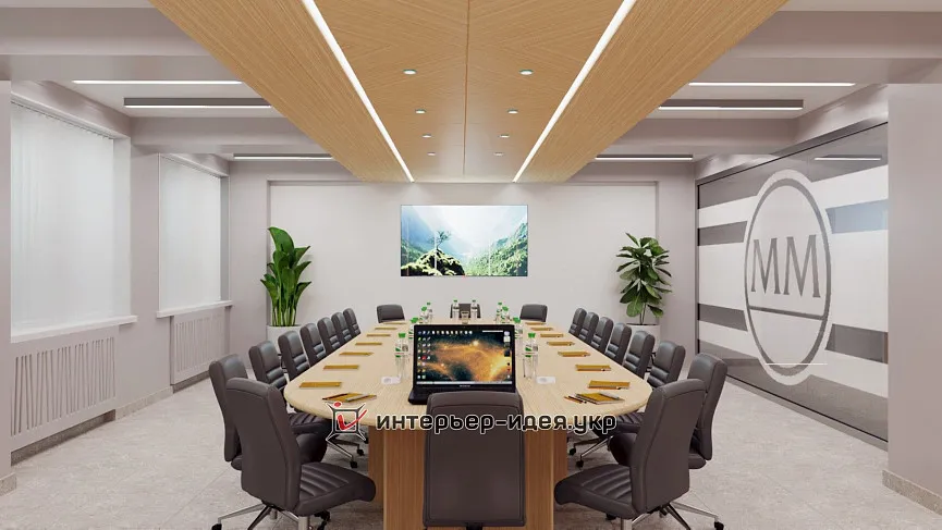 Лаконічне оформлення переговорної «Графія Україна»