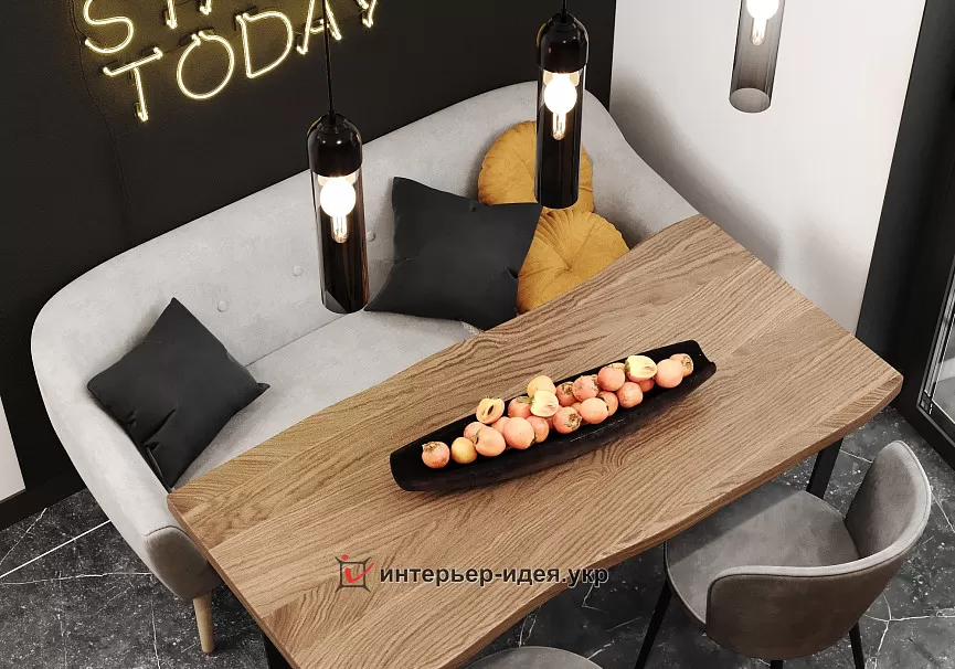 «Black. Kitchen. Wood». Кухня в ЖК &quot;Обрій 3&quot;, м. Львів