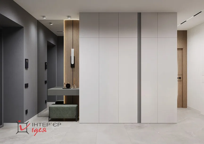 Передпокій 13,5 м2 в стилі учасний мінімалізм