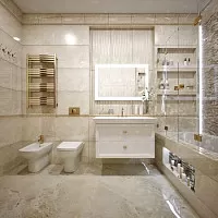 Дизайн ванної кімнати, оформленої в золоті. Дизайн ВАННОЇ КІМНАТИ