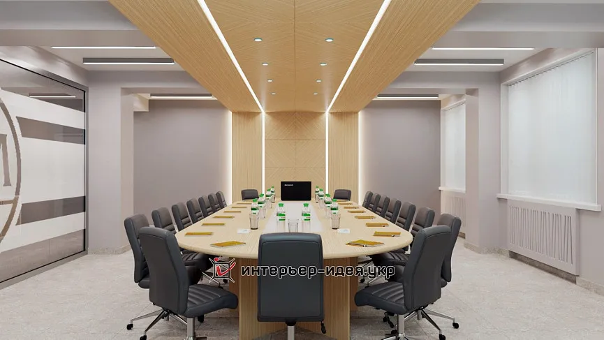 Лаконічне оформлення переговорної «Графія Україна»