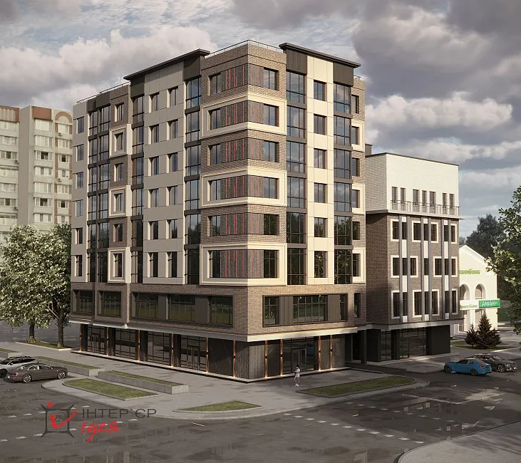 Дизайн фасаду багатоповерхівки в центрі Черкас