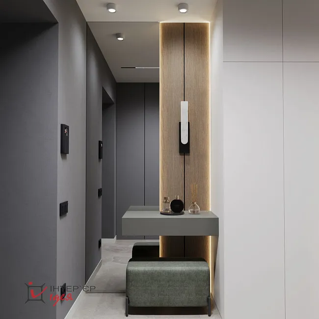 Передпокій 13,5 м2 в стилі учасний мінімалізм