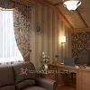 Дизайн кабінету на мансардному поверсі заміського будинку